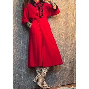 Vintage Velvet Vanity Fair‎ Housecoat Kimono Style Belted Robe Sz M